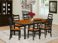 East West Furniture Dover 7-piece Table and Dining Chair Set in Black/Cherry