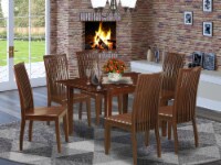 MLIP7-MAH-W 7 Piece dinette set for small spaces-Tables and 6 chairs for Dining