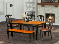 NIKE6-BCH-LC 6-Pc Dining set with bench-Tables and 4 Dining Chairs Plus bench
