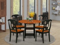 5 Piece Sudbury Set With One Round Table & 4 Dinette Chairs,Rich Linen White.