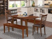 NOML5C-MAH-LC 5 Pc Kitchen nook Dining set-Table plus 2 Table Chairs & 2 Benches