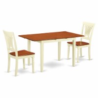 East West Furniture Norfolk 3-piece Wood Kitchen Set in Buttermilk and Cherry
