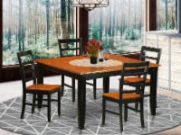 PARF5-BLK-W 5 Pc Dining set-Square Dining Table with Leaf and 4 Dining Chairs