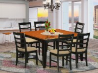 East West Furniture Parfait 7-piece Wood Dining Table Set in Black/Cherry
