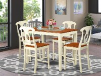 YAKE5-WHI-W 5 Pc counter height Dining room set-pub Table and 4 bar stool