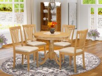 ANAV5-OAK-C 5 Pc Dinette Table set - Kitchen dinette Table and 4 Kitchen Chairs