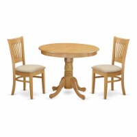 East West Furniture Antique 3-piece Traditional Wood Dining Table Set in Oak