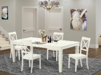 5 PcTable set with a Dining Table and 4 Dining Chairs in Linen White