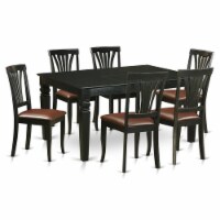 East West Furniture Weston 7-piece Wood Kitchen Set in Black