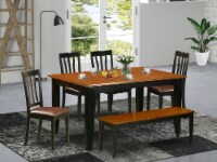 East West Furniture Parfait 6-piece Wood Dining Table Set in Black/Cherry