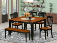 East West Furniture Parfait 6-piece Wood Dining Room Set in Black/Cherry