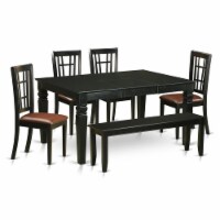 East West Furniture Weston 6-piece Wood Kitchen Table Set in Black