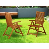 Set of 2 Chairs BCNC5NA 5 Position Outdoor-Furniture folding arm Chair -Set of two