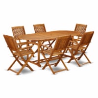 BSCM7CANA This 7 Pc Acacia Hardwood Balcony Dining Set