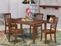 DUDA5-MAH-W 5PC Rectangular 60 inch Table and 4 vertical slatted Chairs