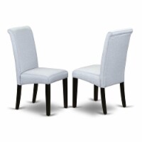 East West Furniture Barry 42  Wood Dining Chairs in Black/Gray (Set of 2)