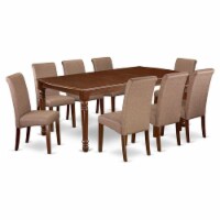 East West Furniture Dover 9-piece Wood Kitchen Set in Mahogany
