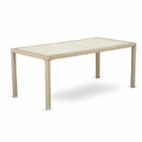 HLUTG53V Outdoor-Furniture Wicker Patio Table in Cream Finish