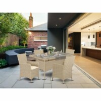 VLLU5-53V 5 pc Back yard Wicker Dining Set for 4 in Cream Finish