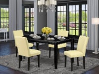 5Pc Rectangle 60 Inch Table & Four Parson Chair ,Color Eggnog