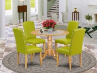 5Pc 42  table With Two 9  Drop Leaves & Four Parson Chair, Autumn Green