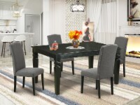 5Pc  42/60   table & Four Chair With Black Leg & Dark Gotham Grey