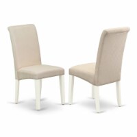 East West Furniture Barry 42  Wood Dining Chairs in White/Cream (Set of 2)