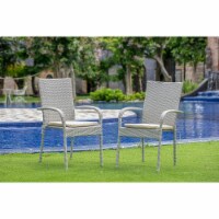 East West Furniture GULC103A Gudhjem Patio Chair with Cushion, Natural Linen Wicker & Beige C
