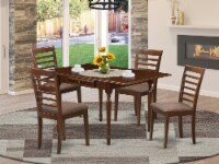 5Pcs Dinette set-Strong Drop Leaf Real Table & 4 Chairs,Mahogany