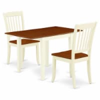 East West Furniture Norden 3-piece Kitchen Table Set in Buttermilk and Cherry