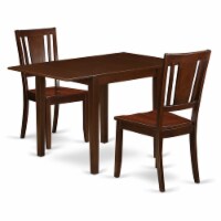 East West Furniture Norden 3-piece Dining Set with Wood Chairs in Mahogany