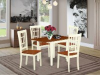 5Pc Dinette Set- Table & 4 Chairs with Hard & Panel Back,Buttermilk & Cherry