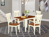 5Pc Dinette Set -Table & 4 Chair with Solid & Panel Back,Buttermilk & Cherry