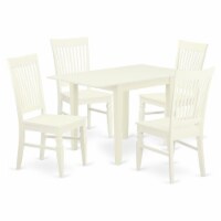 East West Furniture Norden 5-piece Wood Kitchen Set in Linen White