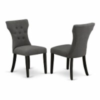 East West Furniture Gallitin 41  Fabric Dining Chairs in Black/Gray (Set of 2)