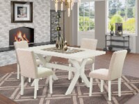 5-Pc Table Set Included 4 Chairs and Kitchen Table - Linen White