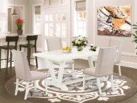 5-Pc Table Set Included 4 Chairs and Table - Linen White