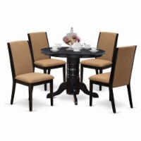 East West Furniture Shelton 5-piece Wood Kitchen Set in Black