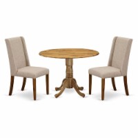 East West Furniture Dublin 3-piece Wood Dining Table Set in Natural