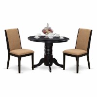 East West Furniture Shelton 3-piece Wood Dining Table Set in Black