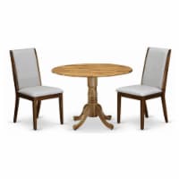East West Furniture Dublin 3-piece Wood Dining Set in Natural