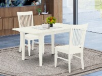 3-Piece kitchen table set 2 kitchen chairs and dinette table - Linen White