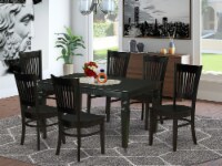 WEVA7-BLK-W 7-Piece Kitchen Dining Table Set 6 Chairs and Dinner Table - Black