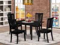 NODU5-BLK-W 5-Piece Dinette Set 4 Dining Chairs and Small Table - Black