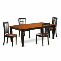 LGNI5-BCH-LC 5 Pc Dining room set with a Dining Table and 4 Dining Chairs in Black and Che