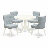 East West Furniture Hartland 5-piece Wood Kitchen Set in Linen White