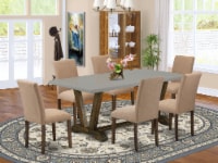7-Piece Dining Set Includes 6 Chairs and a Dining Table - Distressed Jacobean