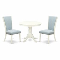 East West Furniture Antique 3-piece Wood Kitchen Set in Linen White