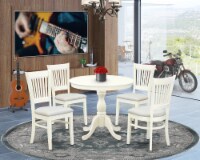 AMVA5-LWH-C - 5-Piece Dinette Room Set- 4 Dining Chairs and Table Linen White