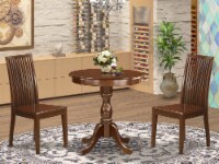 3-Pc Dining Room Set - 2 Dining Chairs and 1 Wooden Dining Table (Mahogany)